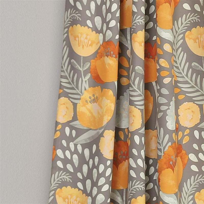 Lush Decor x 52â€ Yellow and Gray Poppy Garden Curtains Light Filtering Window Set for Living, Dining, Bedroom, 95 in L Panel Pair, Yellow & Gray - Image 3